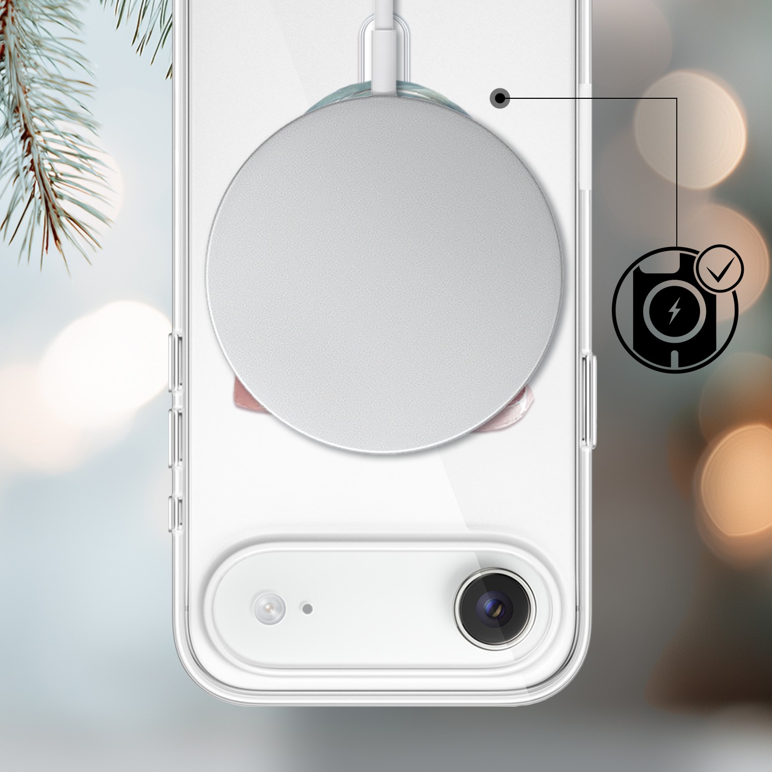 Etui do iPhone Air z MagSafe, Przytulne święta, Kryształowa bombka, przeźroczyste3