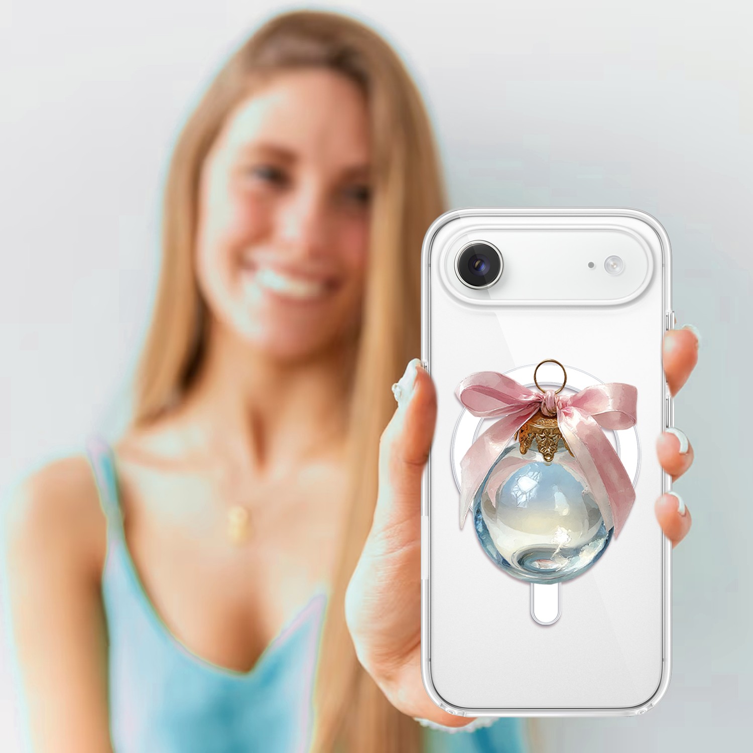 Etui do iPhone Air z MagSafe, Przytulne święta, Kryształowa bombka, przeźroczyste4