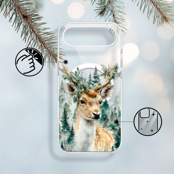 Etui do iPhone Air z MagSafe, Przytulne święta, Leśny Jelonek, przeźroczyste1