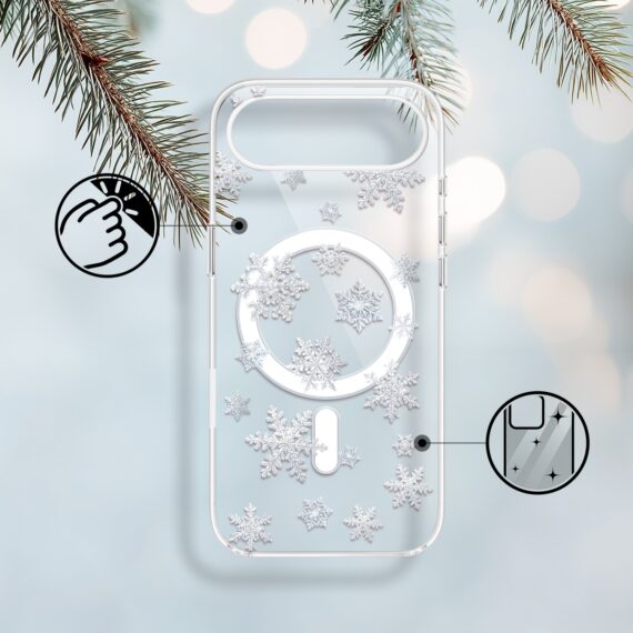 Etui do iPhone Air z MagSafe, Zimowa Magia, Delikatne płatki śniegu, przeźroczyste1