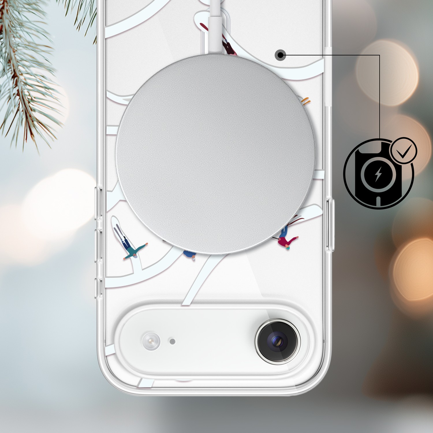 Etui do iPhone Air z MagSafe, Zimowa Magia, Narciarskie wiraże, przeźroczyste3