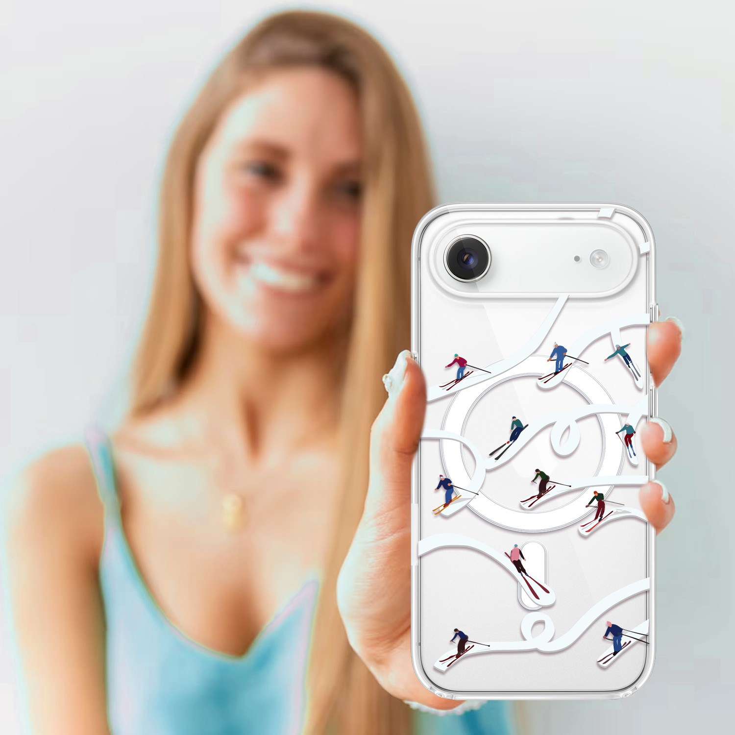 Etui do iPhone Air z MagSafe, Zimowa Magia, Narciarskie wiraże, przeźroczyste4