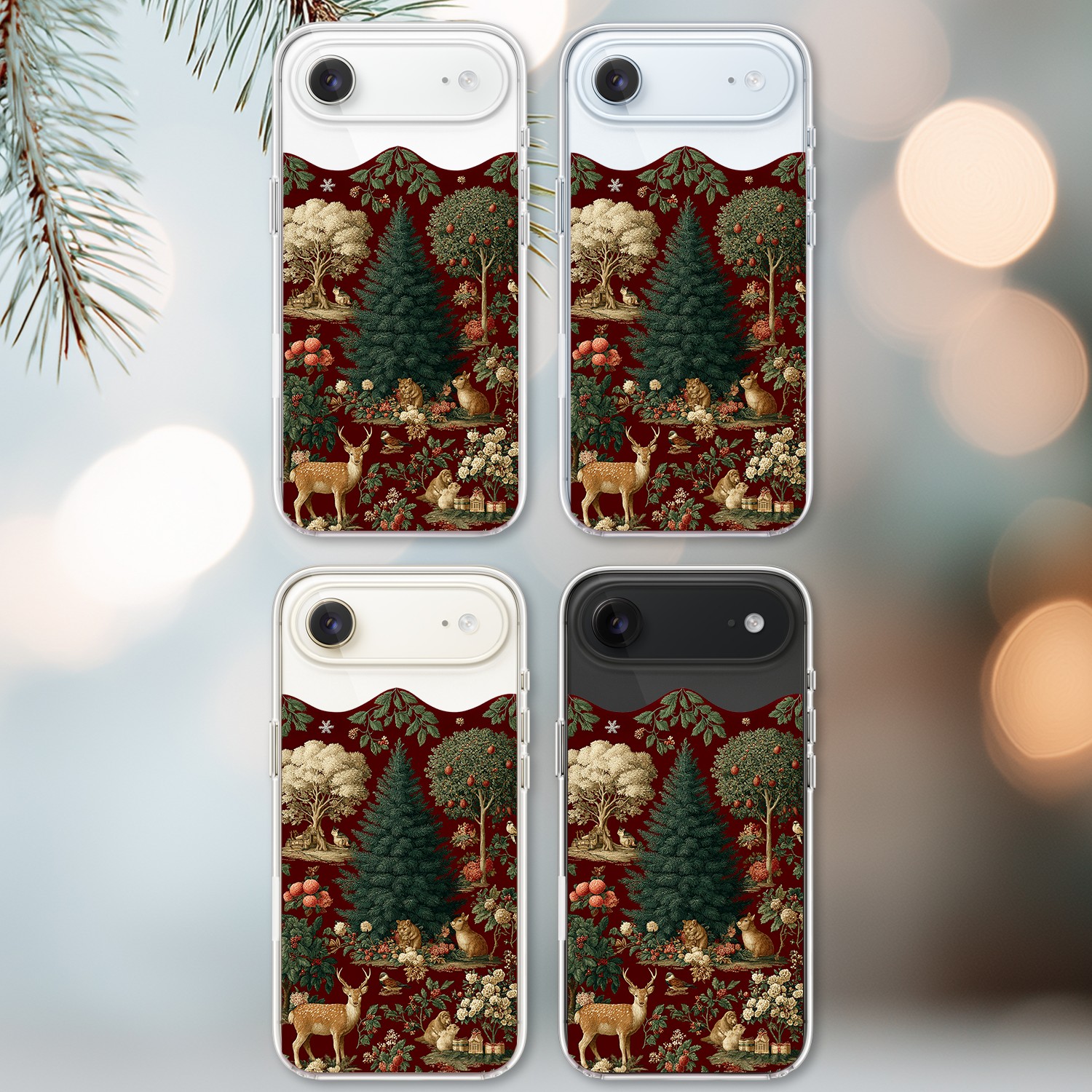 Etui do iPhone Air z MagSafe, Zimowa Magia, Świąteczny las, przeźroczyste2