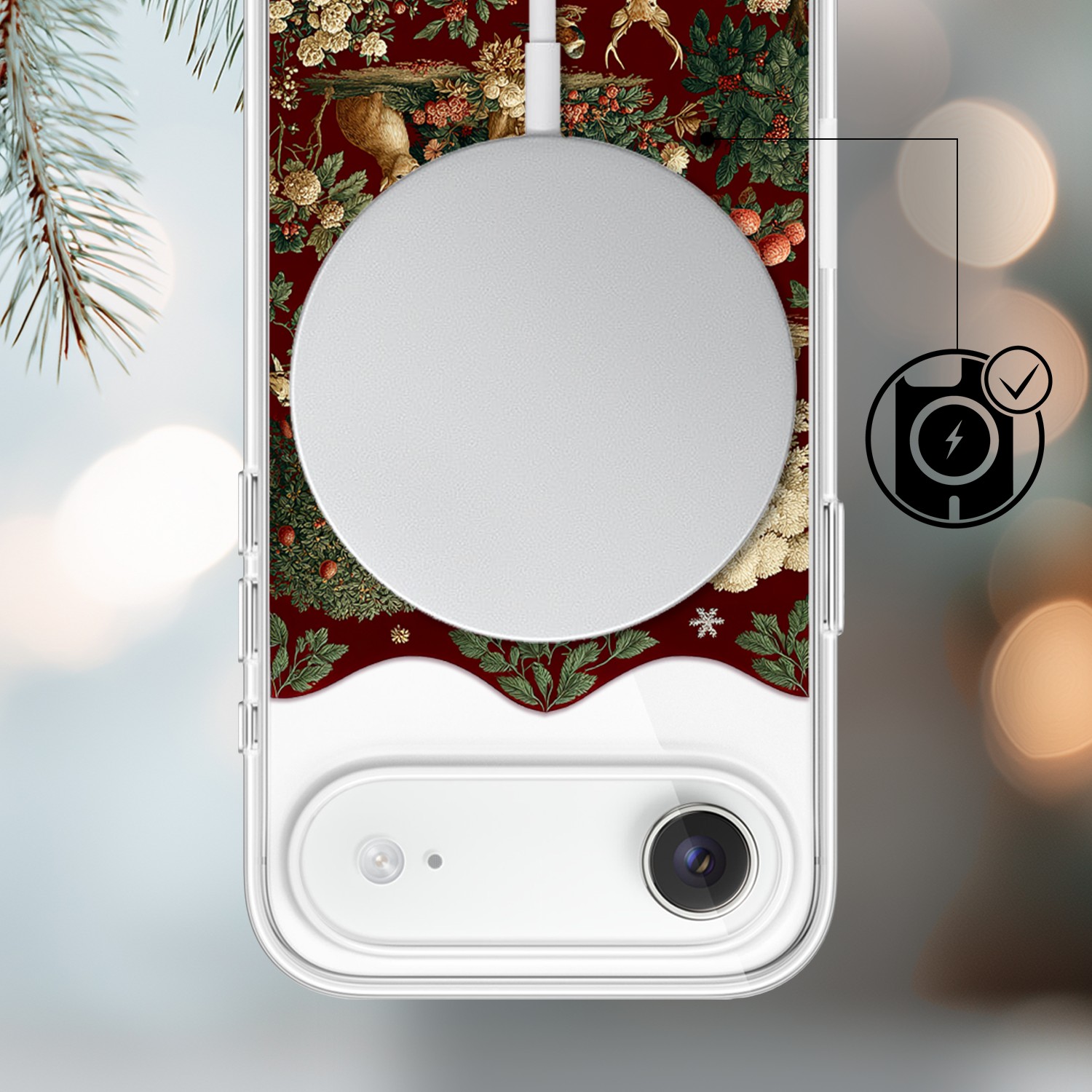 Etui do iPhone Air z MagSafe, Zimowa Magia, Świąteczny las, przeźroczyste3