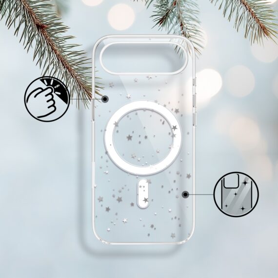 Etui do iPhone Air z MagSafe, Zimowa Magia, Szampańskie gwiazdki, przeźroczyste1