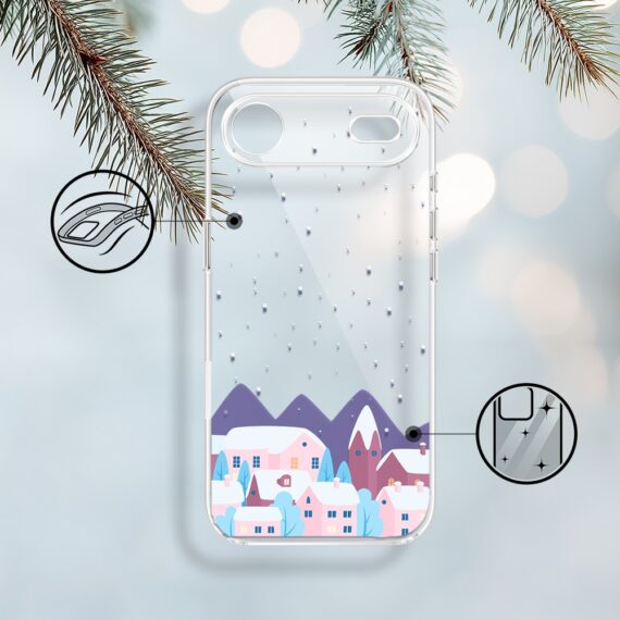 Etui do iPhone Air, zimowa osada, przeźroczyste 17Air-1