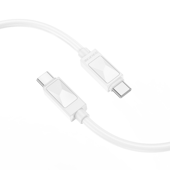 Kabel 2xUSB Typ C do iPhone 15:16:17, laptopa, tableta, PD60W, szybkie ładowanie, 1 metr, biały4