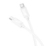 Kabel 2xUSB Typ C do iPhone 15/16/17/18, laptopa, tableta, PD60W, szybkie ładowanie, 1 metr, biały