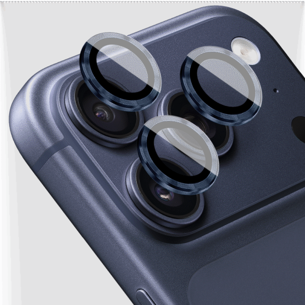 Metalowa osłona obiektywów szkło na aparat iPhone 17 Pro, granatowa (1)