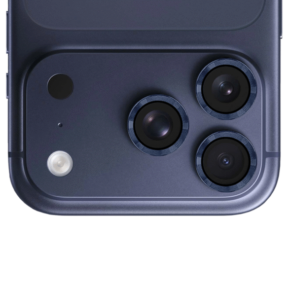 Metalowa osłona obiektywów szkło na aparat iPhone 17 Pro, granatowa (4)