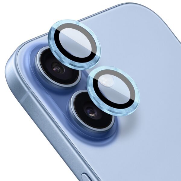 Metalowa osłona obiektywów szkło na aparat iPhone 17, gołębi niebieski (1)