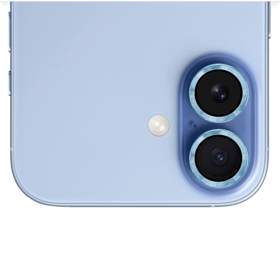 Metalowa osłona obiektywów szkło na aparat iPhone 17, gołębi niebieski (4)