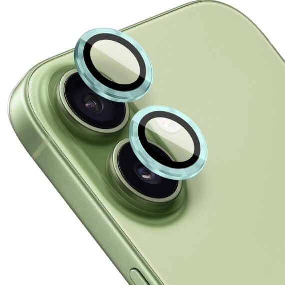 Metalowa osłona obiektywów szkło na aparat iPhone 17, zielona (1)
