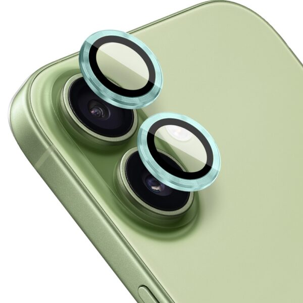 Metalowa osłona obiektywów szkło na aparat iPhone 17, zielona (1)