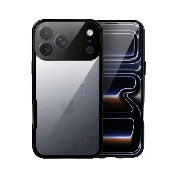 Obudowa do iPhone 17 Pro Max, podwójna szyba i aluminium 360° przód + tył magnetyczna, z osłoną aparatu i szkłem prywatyzującym, czarna (10)