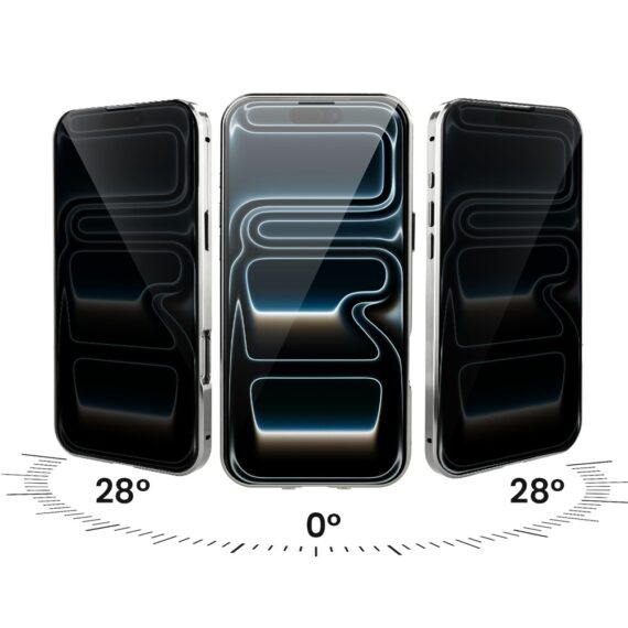 Obudowa do iPhone 17 Pro Max, podwójna szyba i aluminium 360° przód + tył magnetyczna, z osłoną aparatu i szkłem prywatyzującym, srebrna (7)