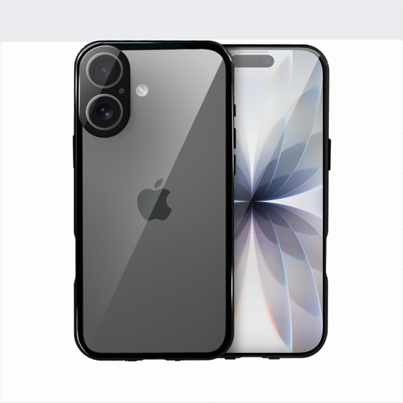 Obudowa do iPhone 17 podwójna szyba i polerowane aluminium 360° magnetyczna, z osłoną aparatu, czarna (1 (6)