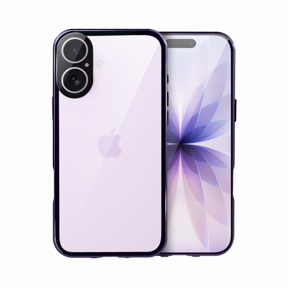 Obudowa do iPhone 17 podwójna szyba i polerowane aluminium 360° magnetyczna, z osłoną aparatu, fioletowa (5)