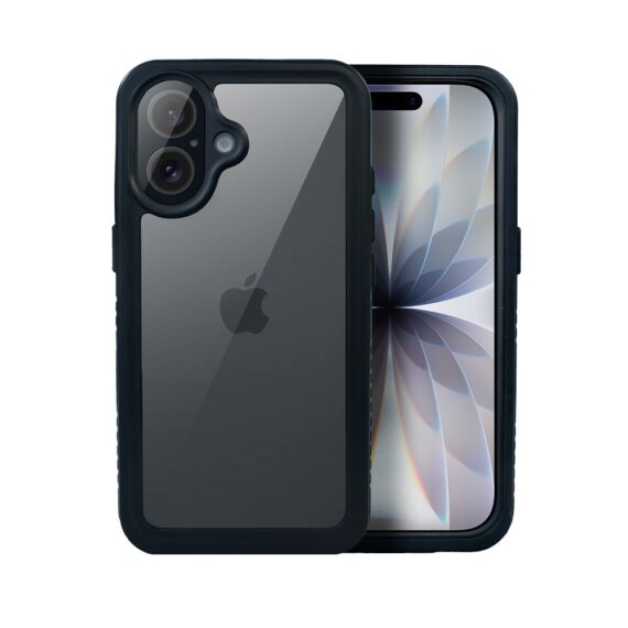 Obudowa wodoodporna do iPhone 17, pancerna 360°, czarna (5)