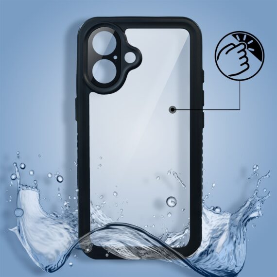 Obudowa wodoodporna do iPhone 17, pancerna 360°, czarna (6)