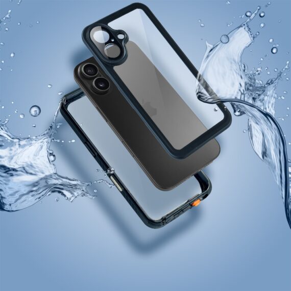 Obudowa wodoodporna do iPhone 17, pancerna 360°, czarna (8)