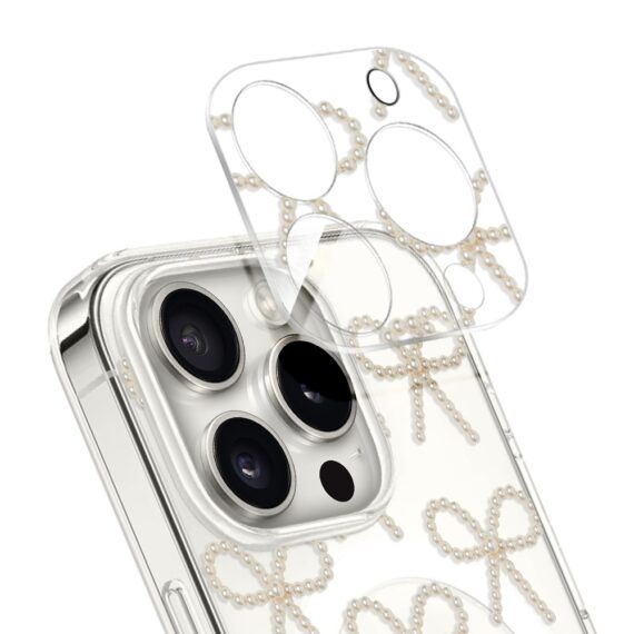 PRO-1iPhone 14 Pro Max pełne szkło hartowane na cały aparat, kamerę, złote kokardki