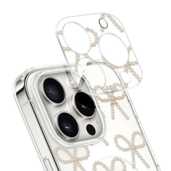 PRO-1iPhone 14 Pro Max pełne szkło hartowane na cały aparat, kamerę, złote kokardki