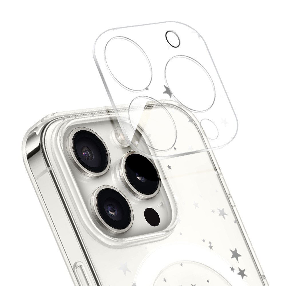 iPhone 16 Pro pełne szkło hartowane na cały aparat, kamerę, szampańskie gwiazdki