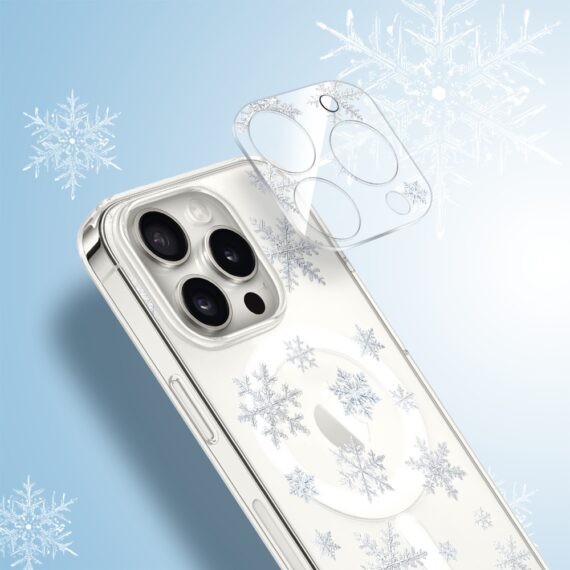 PRO-2iPhone 16 Pro Max pełne szkło hartowane na cały aparat, kamerę, delikatne płatki śniegu