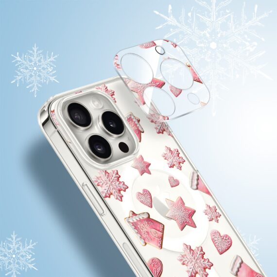 PRO-2iPhone 16 Pro Max pełne szkło hartowane na cały aparat, kamerę, różowe pierniczki