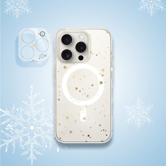 PRO-3iPhone 14 Pro Max pełne szkło hartowane na cały aparat, kamerę, złote gwiazdki