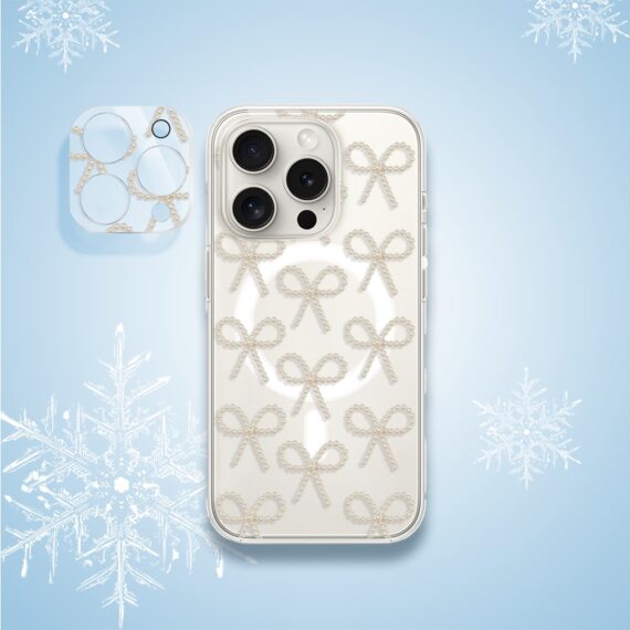 PRO-3iPhone 15 Pro Max pełne szkło hartowane na cały aparat, kamerę, złote kokardki