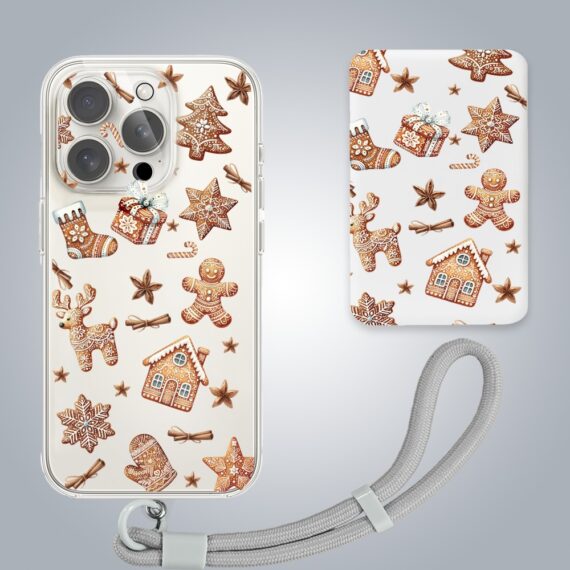 PRO-4Zestaw do iPhone 16 Pro etui, szkło na aparat, power bank, magia pierniczków