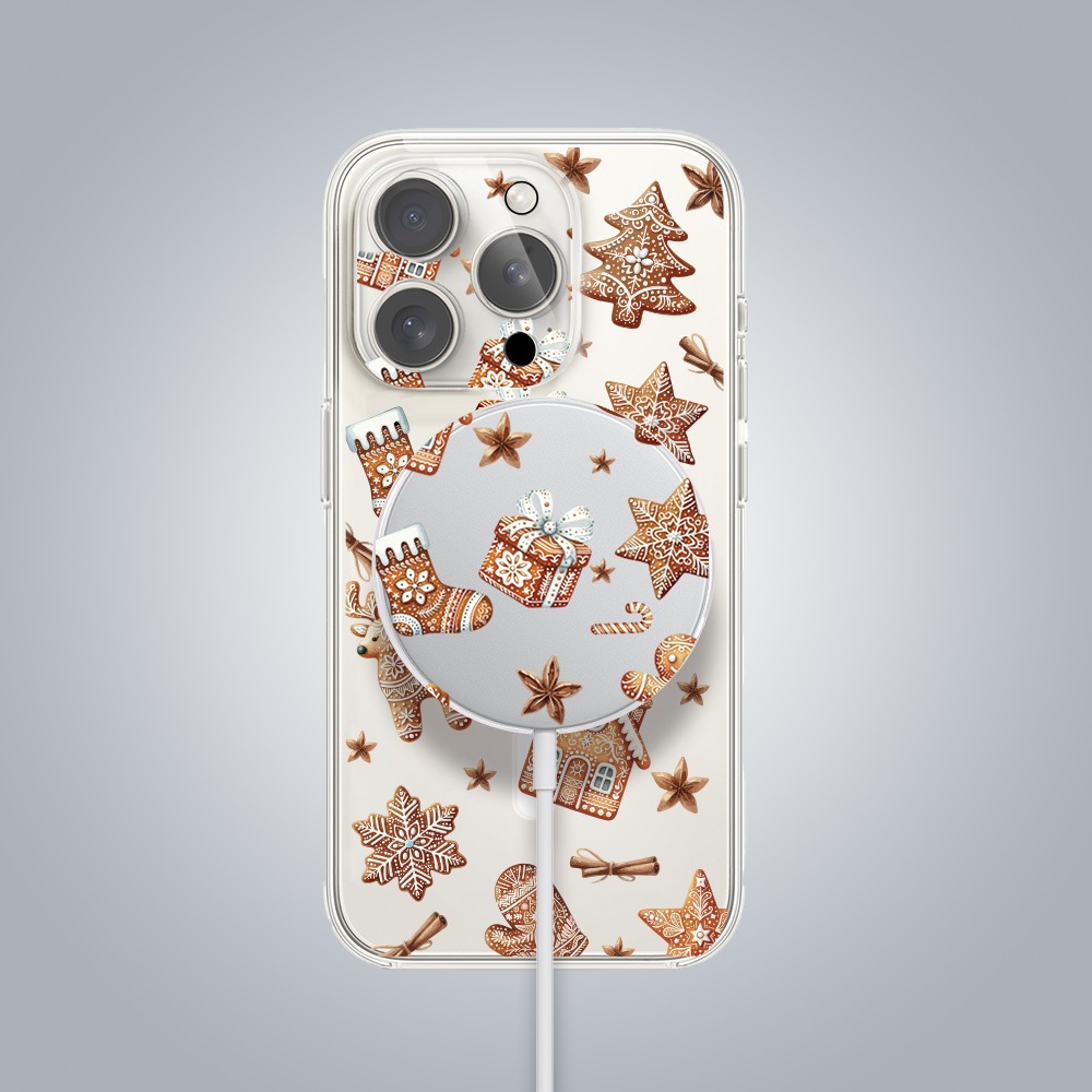 PRO kopiaZestaw do iPhone 16 Pro Max etui, szkło na aparat, ładowarka z osłoną, magia pierniczków