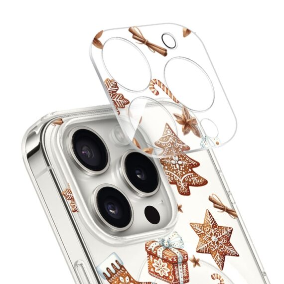 PROZestaw do iPhone 15 Pro Max: etui, szkło na aparat, ładowarka z osłoną, magia pierniczków