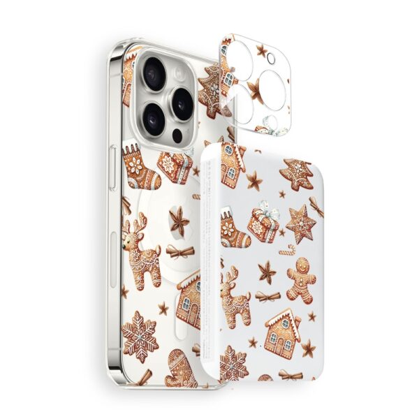 Zestaw do iPhone 14 Pro: etui, szkło na aparat, power bank, magia pierniczków