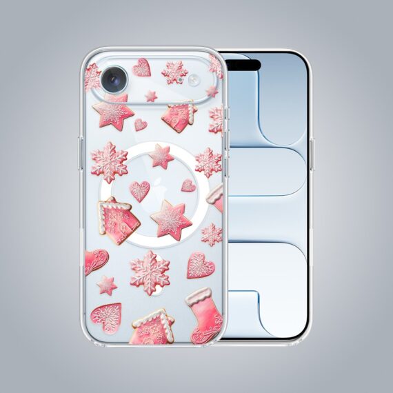 Zestaw do iPhone Air etui, szkło na aparat, ładowarka z osłoną, różowe pierniczki xx