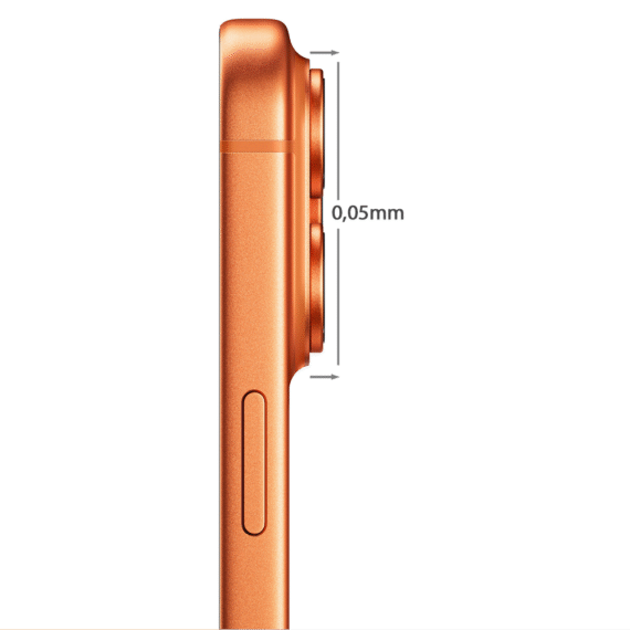 iPhone 17 Pro Max gładka metalowa osłona na cały panel aparatu, wbudowane szkła 9H, pomarańczowa (2)