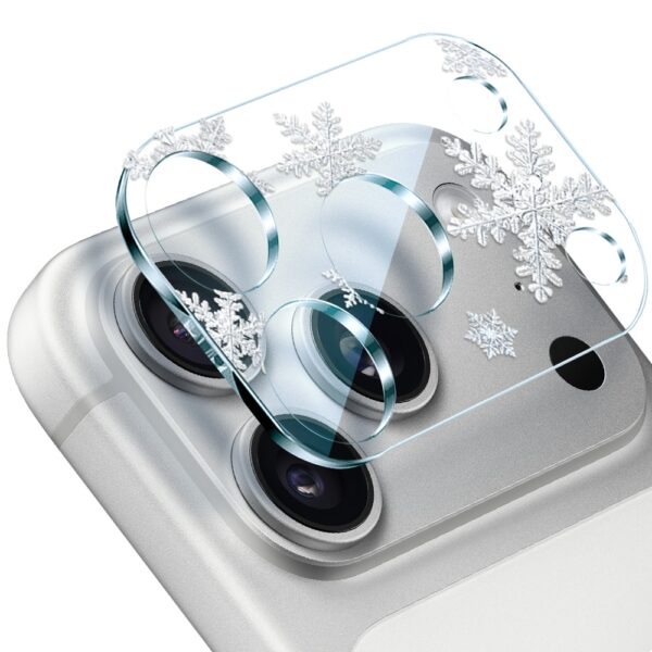 iPhone 17 Pro Max pełne szkło hartowane na cały aparat, kamerę, delikatne płatki śniegu 17 pro-1