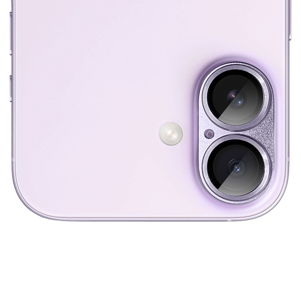 iPhone 17 gładka metalowa osłona na cały aparat, wbudowane szkła 9H, lawendowa (4)