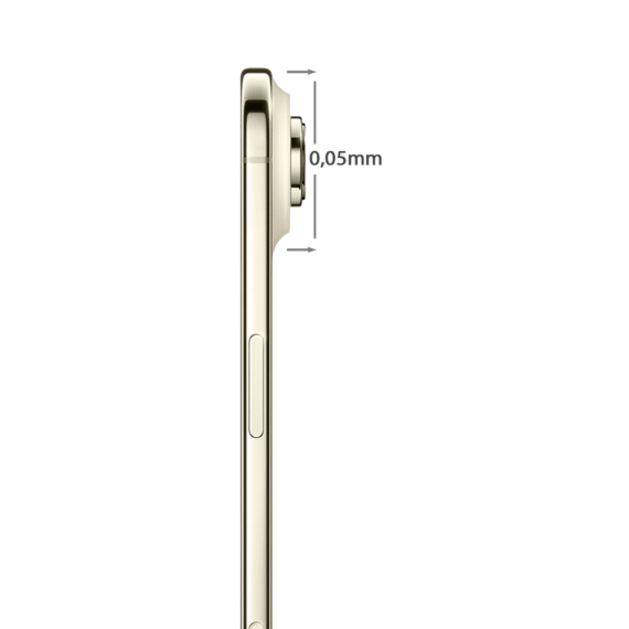 iPhone Air gładka metalowa osłona na cały panel aparatu, wbudowane szkła 9H, złota (2)