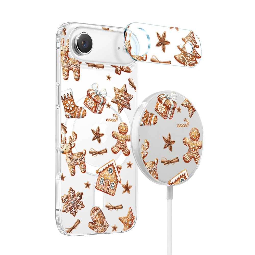 Zestaw do iPhone Air: etui, szkło na aparat, ładowarka z osłoną, magia pierniczków