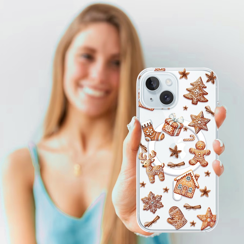 ip 15-2Etui do iPhone 15 z MagSafe, magia pierniczków, przeźroczyste Etui do iPhone 15 z MagSafe, magia pierniczków, przeźroczyste