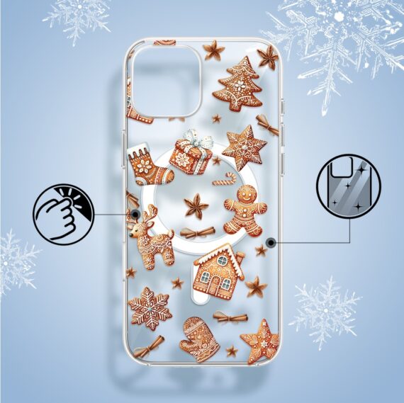 ip 15 magsafeEtui do iPhone 15 z MagSafe, magia pierniczków, przeźroczyste Etui do iPhone 15 z MagSafe, magia pierniczków, przeźroczyste