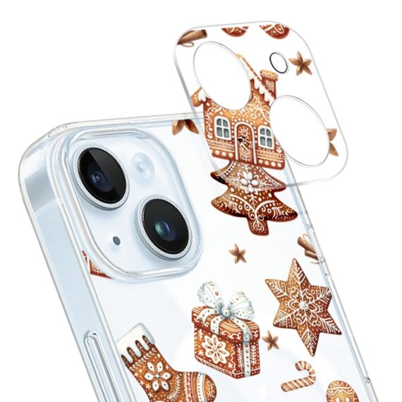 ip 15Zestaw do iPhone 15 Plus gr etui, szkło na aparat, power bank, magia pierniczków