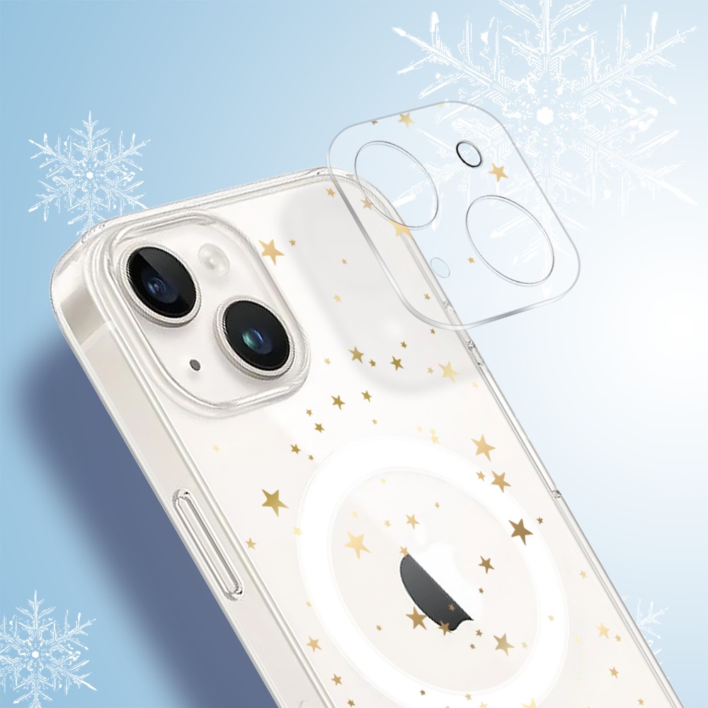 zwykły model-2iPhone 14 pełne szkło hartowane na cały aparat, kamerę, złote gwiazdki