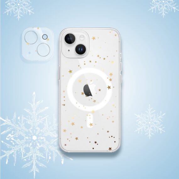 zwykły model-3iPhone 14 pełne szkło hartowane na cały aparat, kamerę, złote gwiazdki