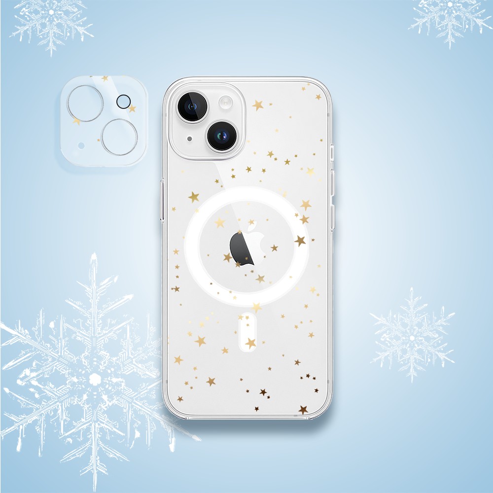 zwykły model-3iPhone 14 pełne szkło hartowane na cały aparat, kamerę, złote gwiazdki