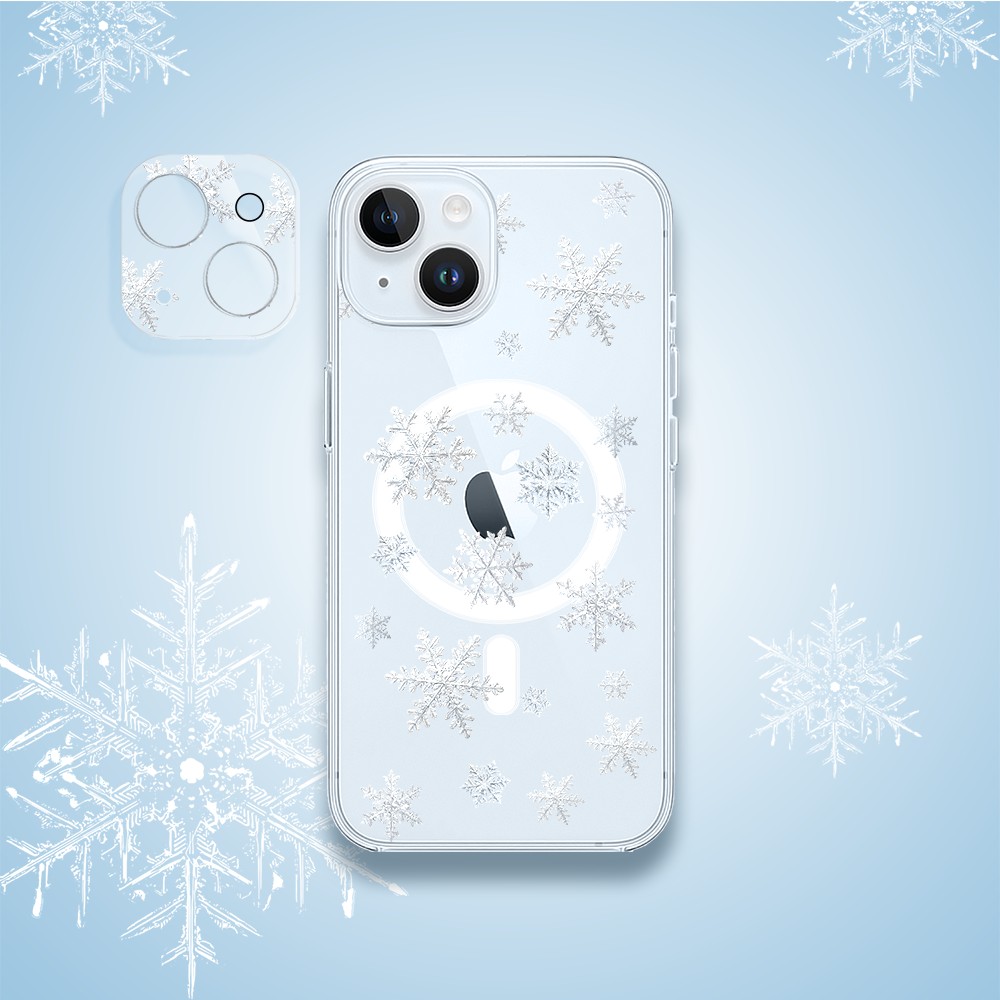 zwykły model-3iPhone 15 pełne szkło hartowane na cały aparat, kamerę, delikatne śnieżynki