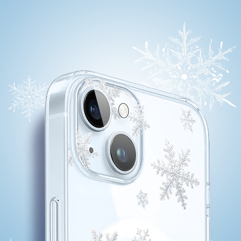 zwykły model-5iPhone 15 pełne szkło hartowane na cały aparat, kamerę, delikatne śnieżynki